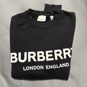 Burberry Black Crewneck Sweater with Logo
